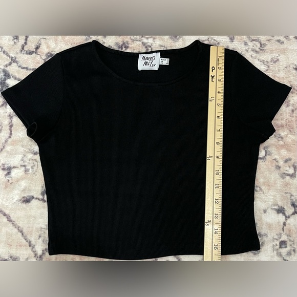 Princess Polly El Basico Cropped Ribbed Tee in Black Size 8 - Picture 6 of 9